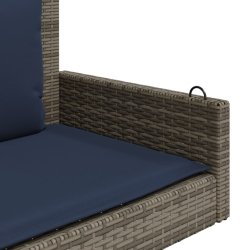 Ławka huśtawka z poduszkami Szara 119x56x48 cm Polirattan