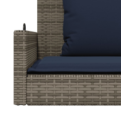 Ławka huśtawka z poduszkami Szara 119x56x48 cm Polirattan