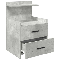 Szafki nocne 2 szt. z 2 szufladami Betonowy szary 40x36,5x62 cm
