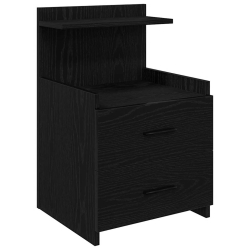 Szafka nocna z 2 szufladami Czarna 40x36,5x62 cm