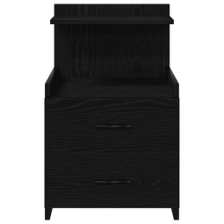 Szafka nocna z 2 szufladami Czarna 40x36,5x62 cm