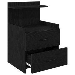 Szafka nocna z 2 szufladami Czarna 40x36,5x62 cm