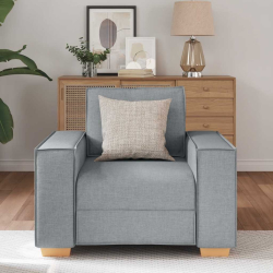 Sofa Fotel Jasnoszary 60 cm Tkanina