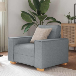 Sofa Fotel Jasnoszary 60 cm Tkanina