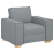 Sofa Fotel Jasnoszary 60 cm Tkanina