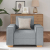 Sofa Fotel Jasnoszary 60 cm Tkanina