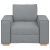 Sofa Fotel Jasnoszary 60 cm Tkanina