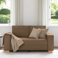 Sofa 2-osobowa brązowa 120 cm tkanina