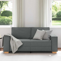 Sofa 2-osobowa Ciemnoszara 140 cm Tkanina
