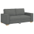 Sofa 2-osobowa Ciemnoszara 140 cm Tkanina