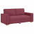 Sofa 2-osobowa w kolorze czerwonego wina 140 cm Tkanina