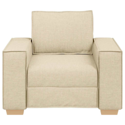 Sofa Fotel Kremowy 60 cm Tkanina