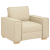Sofa Fotel Kremowy 60 cm Tkanina