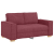 Sofa 2-osobowa w kolorze czerwonego wina 120 cm Tkanina