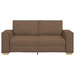 Sofa 2-osobowa brązowa 140 cm tkanina