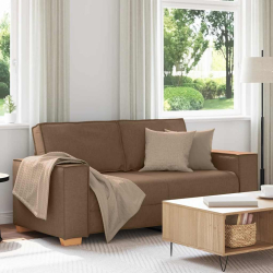 Sofa 2-osobowa brązowa 140 cm tkanina