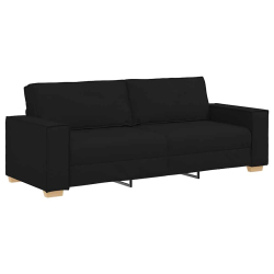 Sofa 3-osobowa Czarna 180 cm Tkanina