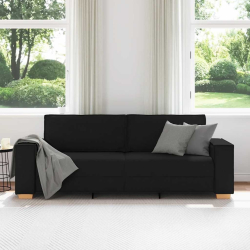 Sofa 3-osobowa Czarna 180 cm Tkanina