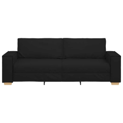 Sofa 3-osobowa Czarna 180 cm Tkanina