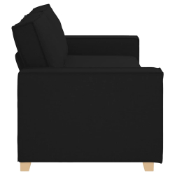 Sofa 3-osobowa Czarna 180 cm Tkanina