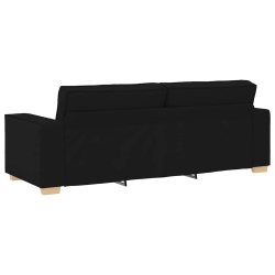 Sofa 3-osobowa Czarna 180 cm Tkanina