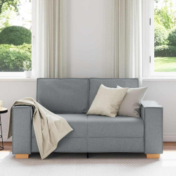 Sofa 2-osobowa Jasnoszara 120 cm Tkanina