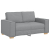 Sofa 2-osobowa Jasnoszara 120 cm Tkanina