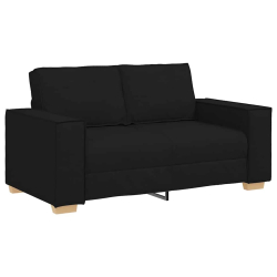 Sofa 2-osobowa Czarna 120 cm Tkanina