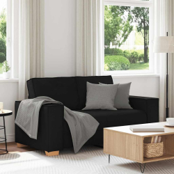 Sofa 2-osobowa Czarna 120 cm Tkanina