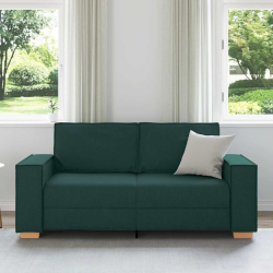 Sofa 2-osobowa Ciemnozielona 140 cm Tkanina