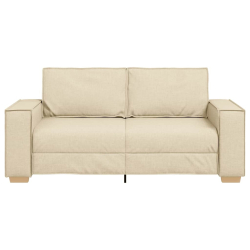 Sofa 2-osobowa kremowa 140 cm Tkanina