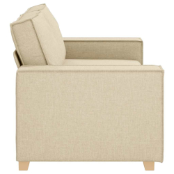 Sofa 2-osobowa kremowa 140 cm Tkanina
