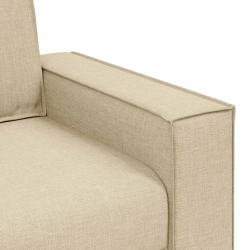 Sofa 2-osobowa kremowa 140 cm Tkanina