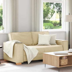 Sofa 2-osobowa kremowa 140 cm Tkanina