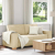 Sofa 2-osobowa kremowa 140 cm Tkanina