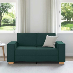 Sofa 2-osobowa Ciemnozielona 120 cm Tkanina