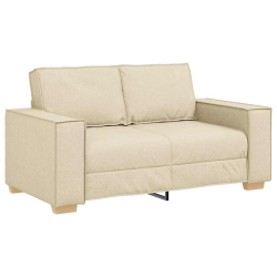 Sofa 2-osobowa kremowa 120 cm Tkanina