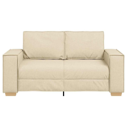 Sofa 2-osobowa kremowa 120 cm Tkanina