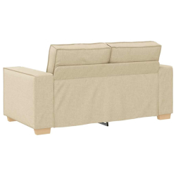 Sofa 2-osobowa kremowa 120 cm Tkanina