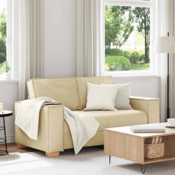 Sofa 2-osobowa kremowa 120 cm Tkanina