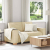Sofa 2-osobowa kremowa 120 cm Tkanina
