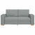 Sofa 2-osobowa Jasnoszara 140 cm Tkanina