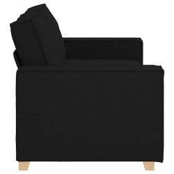 Sofa 2-osobowa Czarna 140 cm Tkanina