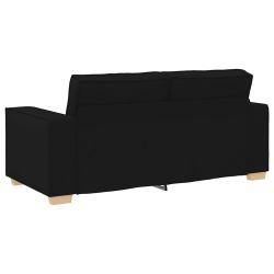 Sofa 2-osobowa Czarna 140 cm Tkanina