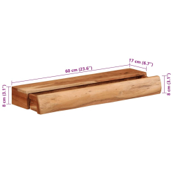 Półki ścienne 2 szt. 60x17x8 cm Drewno lite Akacja