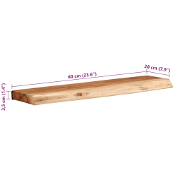Półki ścienne 2 szt. 60x20x3,5 cm Drewno lite Akacja