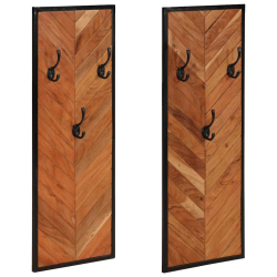 Wieszaki na ubrania 2 szt. 35x1x90 cm Drewno lite Akacja