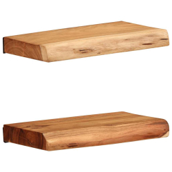 Półki ścienne 2 szt. 30x20x3,5 cm Drewno lite Akacja