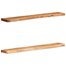 Półki ścienne 2 szt. 100x20x3,5 cm Drewno lite Akacja