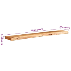 Półki ścienne 2 szt. 100x20x3,5 cm Drewno lite Akacja